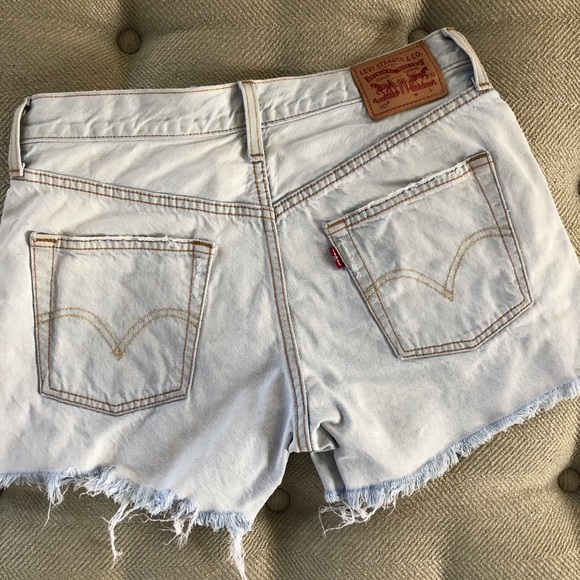 Levi's Pants - Levi’s 501 Button Fly Shorts Red Tab Light Wash 27